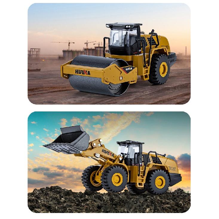 Autíčko bagr z tlakově lité slitiny v měřítku 1/50 Dětský strojírenský vozík Vysokozdvižný vozík Jeřáb Sklápěč Chlapec Elektrické autíčko