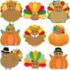 Ceiba Tree Turkey Cutouts 54 Pcs Thanksgiving Cut-Outs Fall Decor for Party Classroom Decoration