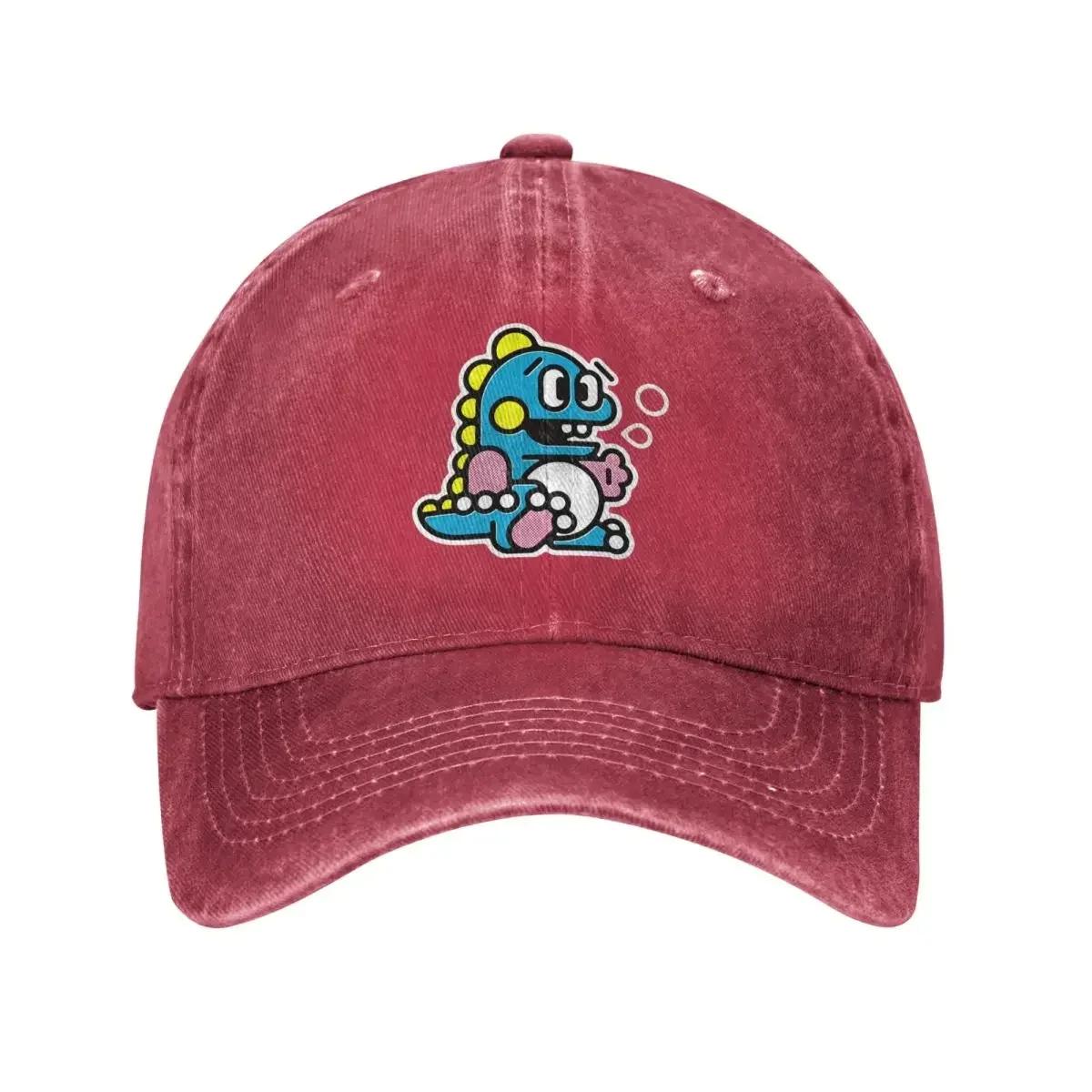 

Bubble Bobble Denim Baseball Cap Tennis Skate Hip Hop Dad Hats Summer FeUnisex Unisex Streetwear SunProof Baseball Caps One Size