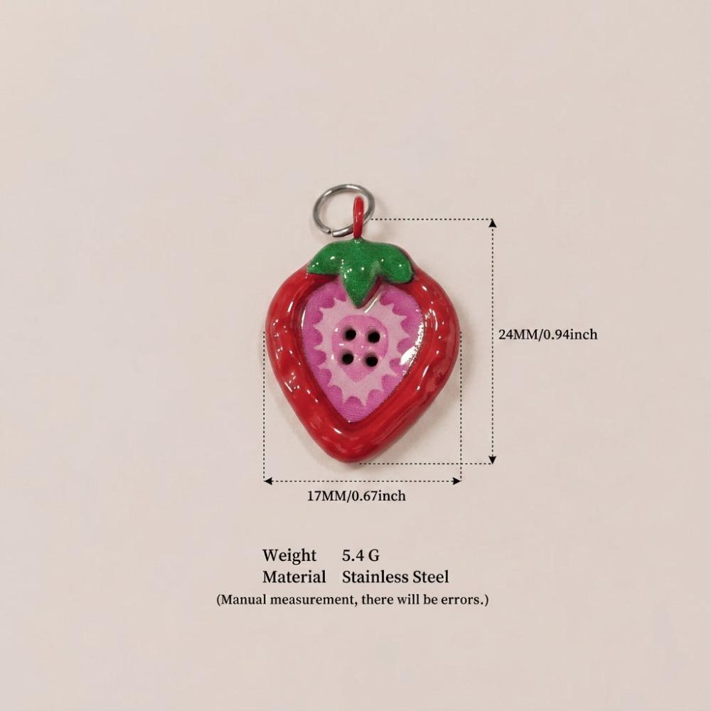 Drop Oil Craft Finish Enamel Mini Pendants 3D Vegetable Drop Oil Beads Keychain Ornament Decor
