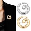 Spiral Design Brooch Minimalist Geometric Pin Art Badge for Men Women Decorative Alloy Pin Coats Suits Sweaters Scarves Clothing Decoration