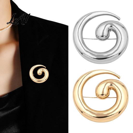 Spiral Design Brooch Minimalist Geometric Pin Art Badge for Men Women Decorative Alloy Pin Coats Suits Sweaters Scarves Clothing Decoration