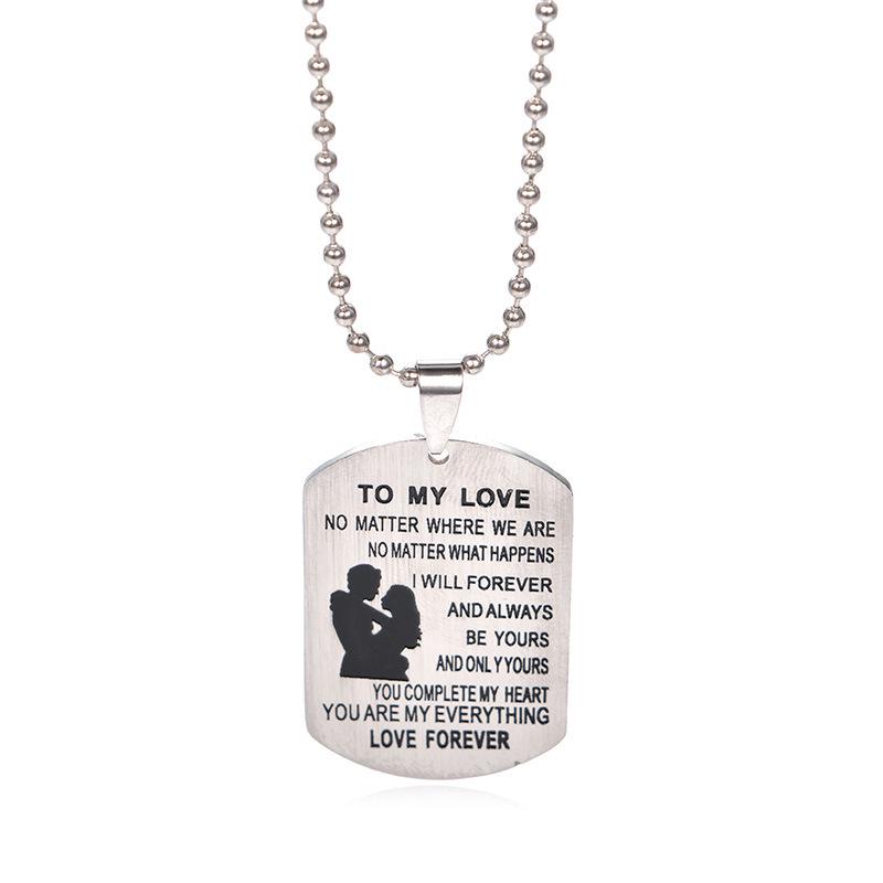 Military Necklace Dog Tag Diy Lettering Personalized Necklace Sweater Chain Batch