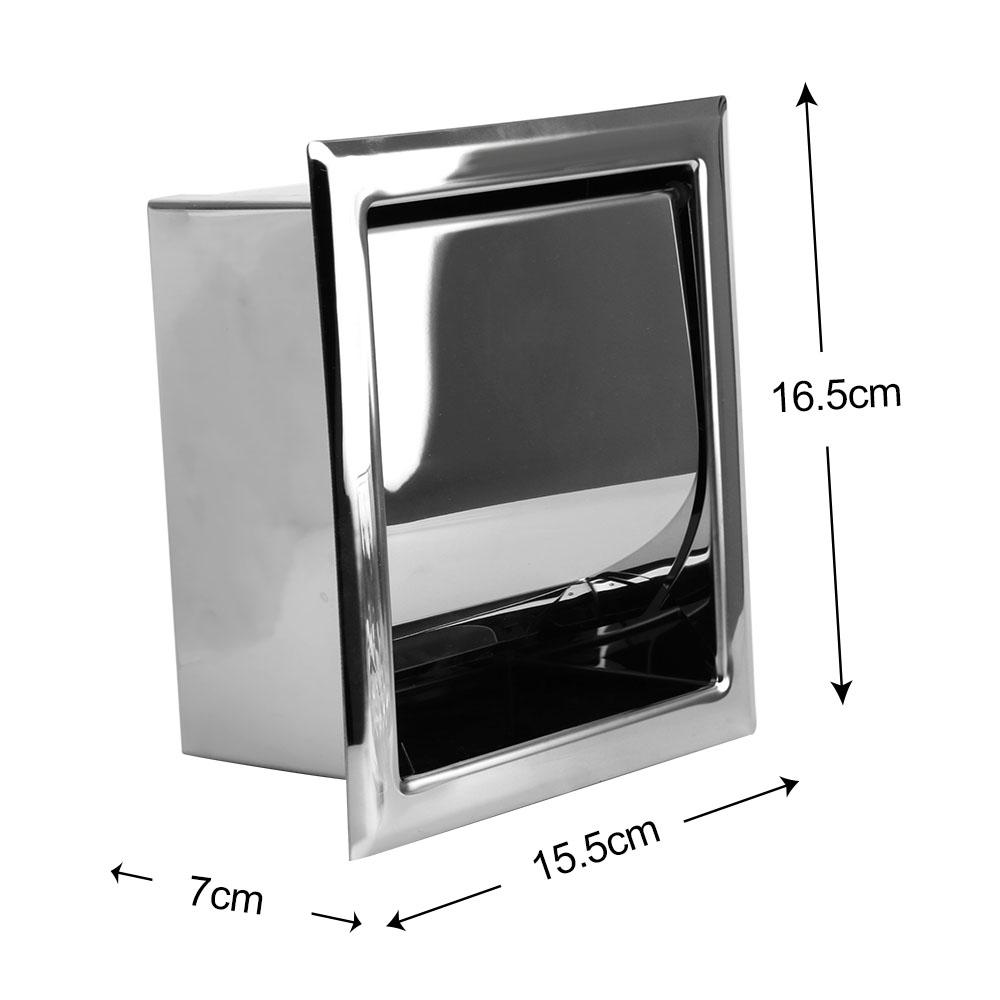 Stainless Steel Wall Mounted Roll Paper Box Concealable Toilet Paper Holder Polished Chrome