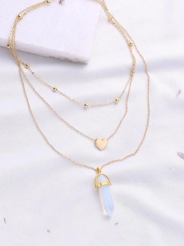 Boho Star Moon Heart Snake Sequin Pendant Necklace Ladies Multilayer Gold Metal Clavicle Necklaces Girls Jewelry