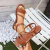 Fashion Fashion Womens Shoes 2025 Large Size Beige Heeled Sandals Breathable Luxury Big Black Gladiator Girls Velvet Flat Beach Outside