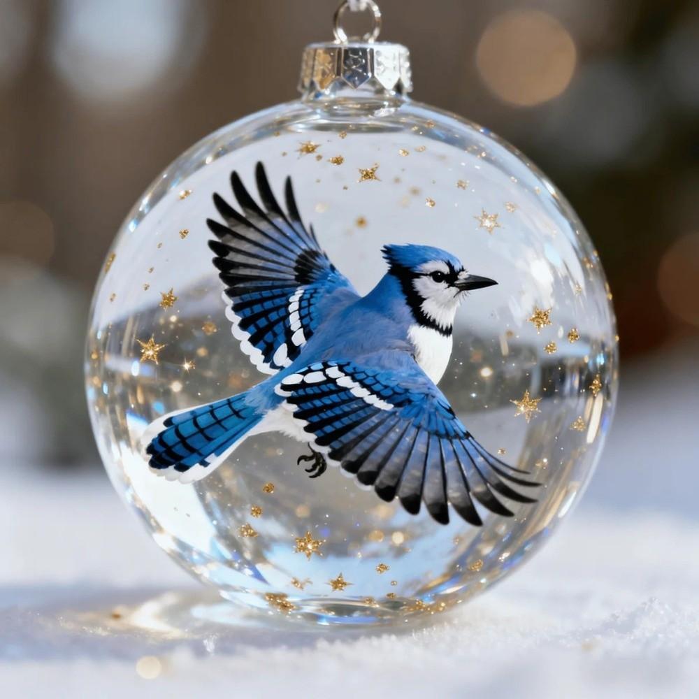 Acrylic Nature's BirdsOrnament Ornament Gift 7cm Xmas Tree Ornament Charm  New Year