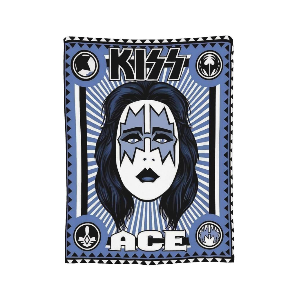 Ace Frehley RIP 1951-2025 Wool Blankets Kiss Band Custom Throw Blankets for Home 200x150cm Rug Piece,