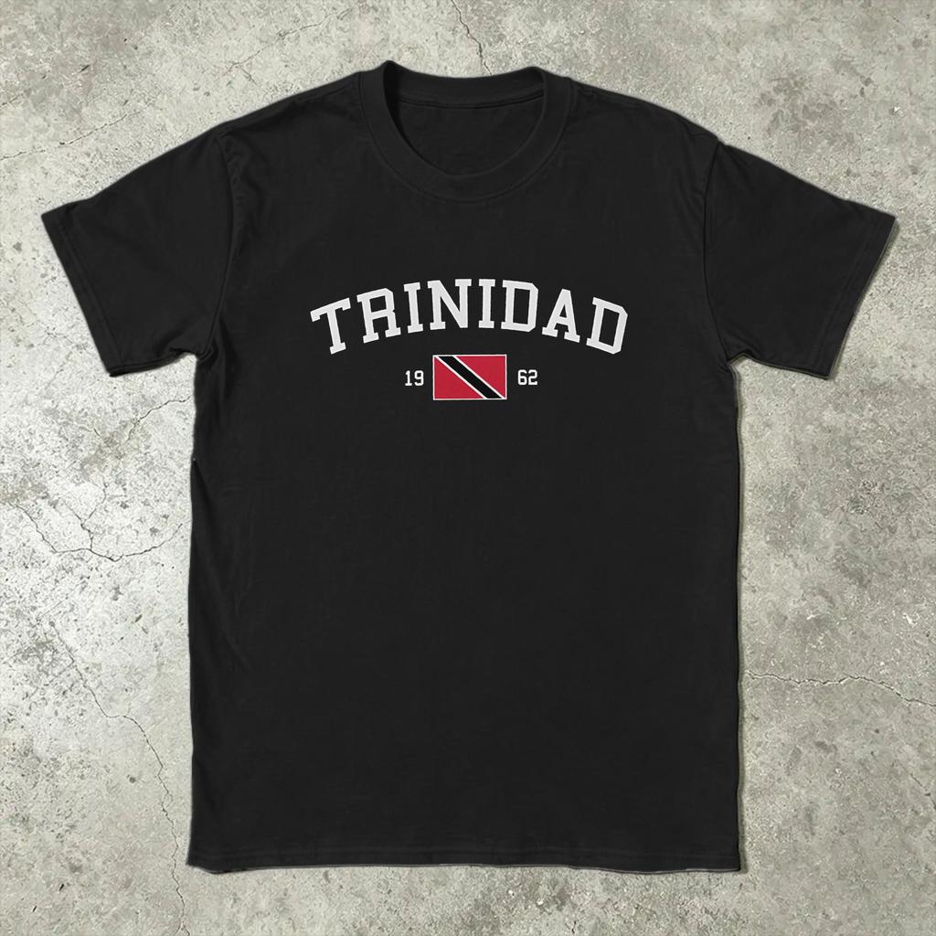 Casual T-Shirt Summer Trinidad And Tobago Flag Country Map Hip Hop T-Shirts  Cotton Tshirt for Men Aesthetic Top Tees