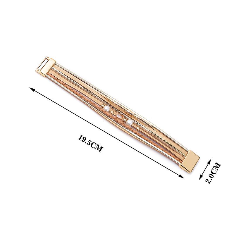 Multilayer Leather Bracelet for Women Boho Wide Wrap Bangle Jewelry Gifts