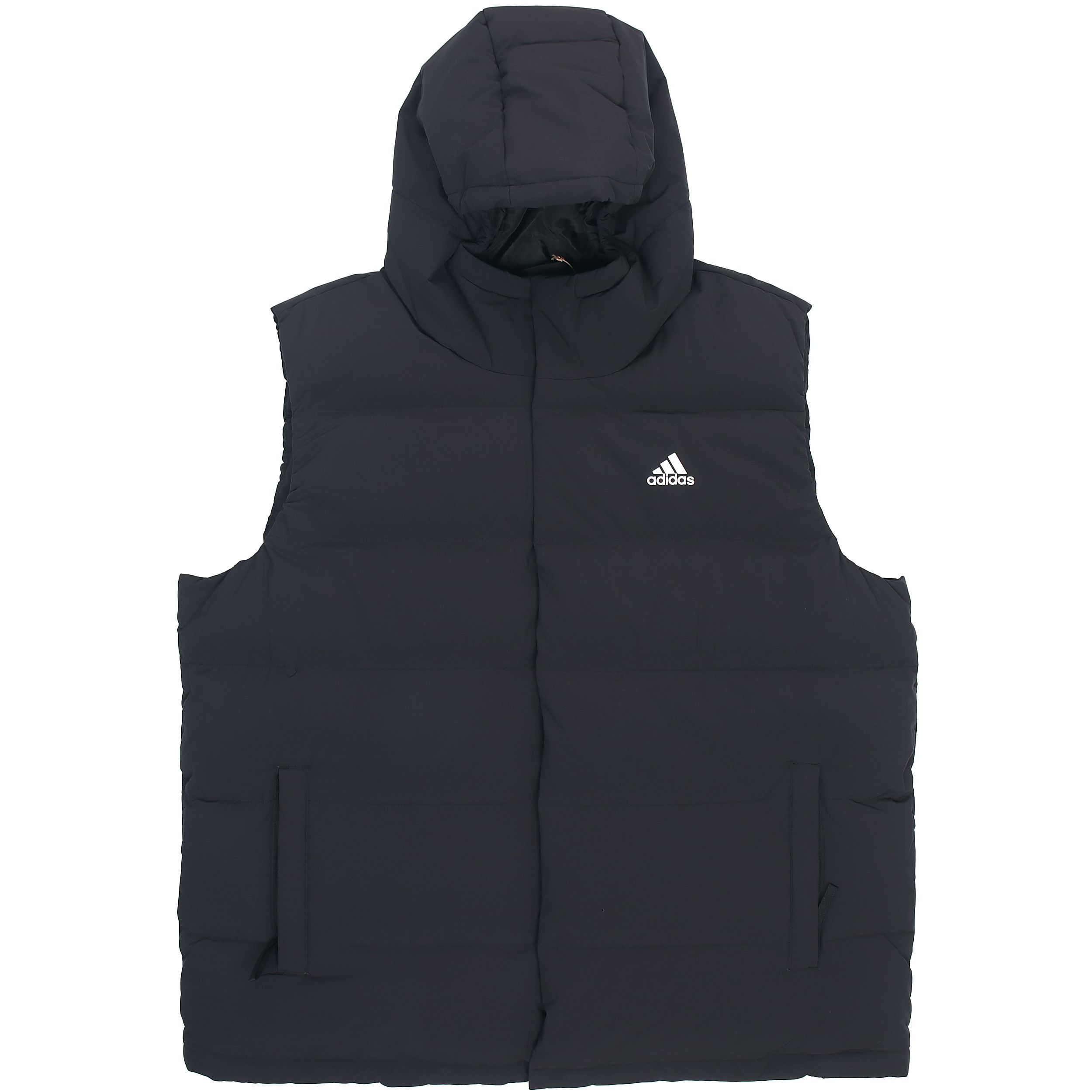 Adidas Helionic Hooded Down Gilet Lightweight Warm Water-Repellent Regular Fit Winter Outdoor Vest Men Black HG6277 XXL