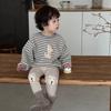 Children's Clothing Autumn and Winter New Children's Clothing Winter Baby Clothes Boys Thickened Striped Sweater Set