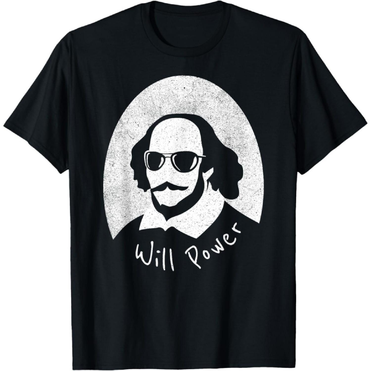 

Will Power – Funny Shakespeare with Sunglasses T-Shirt XXXXXL чорний