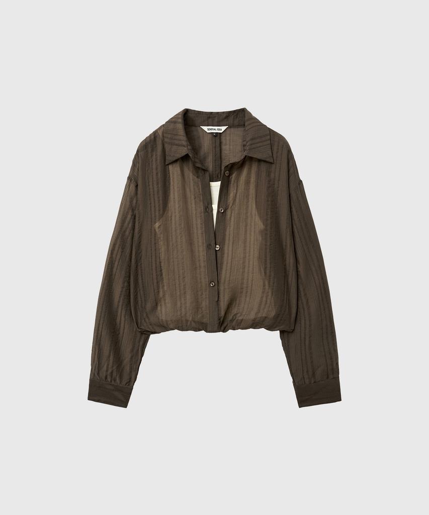 GENERALIDEA Summer Sheer Layered Blouson Shirt [Brown] / Gf2Lsh519
