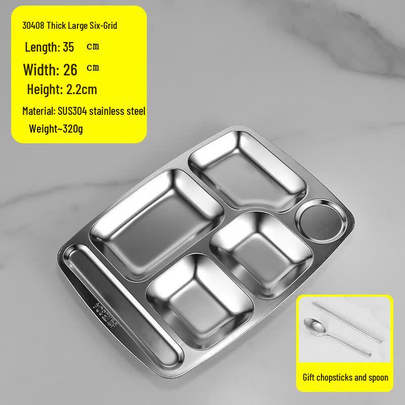 

304 Stainless Steel Divided Lunch Tray