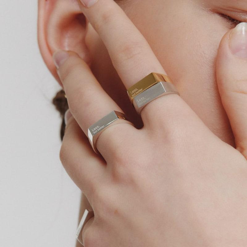 LUNNE Silver 925 Flat LESS BUT BETTER Ring #LSR24