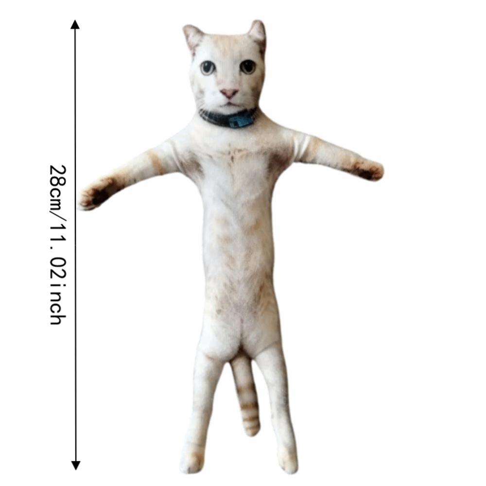 Animal Figure Cat Plush Doll Built in Skeleton Funny Cat Toy Kawaii Plush Cat Toy Kids Toy