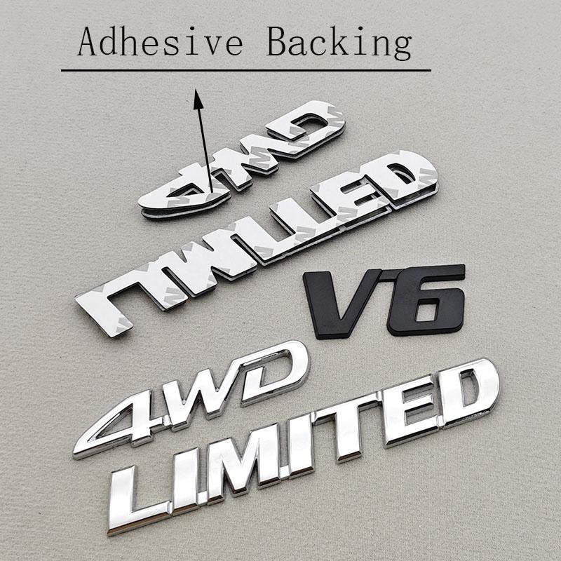 3D Metall Auto Aufkleber Logo 4WD V6 V8 LIMITED Kotflügel Seitenemblem Heckklappen Emblem Für Toyota LC150 LC200 4Runner Tundra Zubehör
