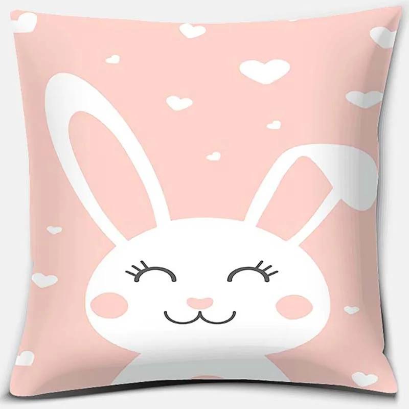 Cute Cartoon Animal Pattern Print Collection Pillowcase Square Home Office Decor