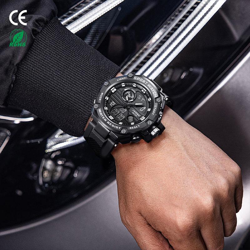Top Sales Men's Digital Watches Precision Timekeeping and Modern Style LED Dual Display Men's Sports Watches