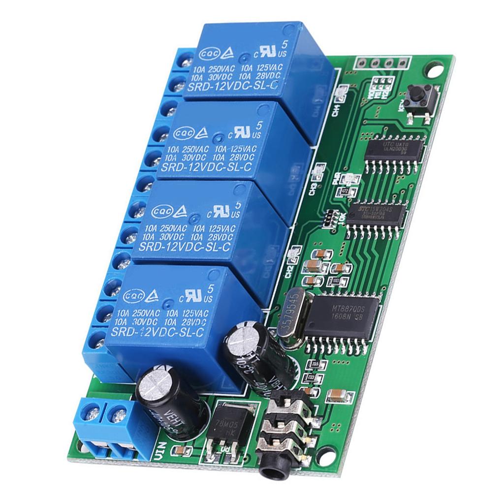 AD22B04 12V 4 Channel DTMF Tone Signal Decoder Relay Phone Remote Control PLC