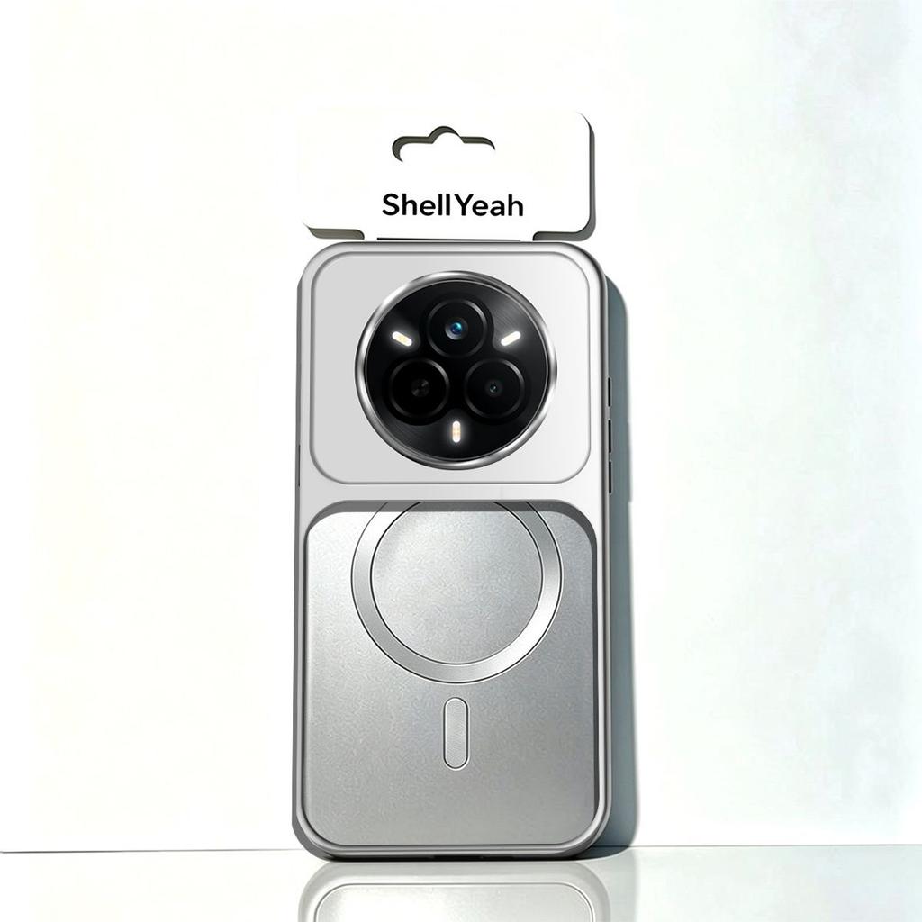 CD Texture Magnetic Ring Casing for realme 14 Pro 5G Pro+ Metallic Finish Shockproof Case Cover