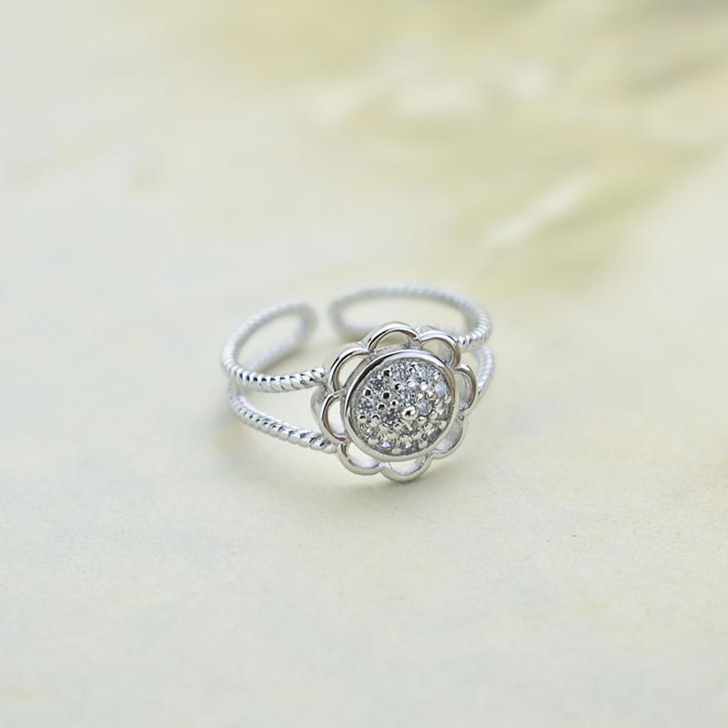 Fashion Letter Ring Opening Love Flower Adjustable Ring Hipster Personality Double Index Finger Jewelry