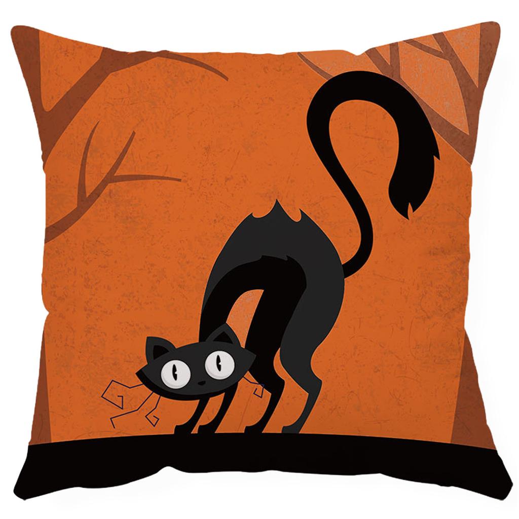 Halloween Pillowcase Cushion Case Home Decoration Short Plush Cushion Cover 18 18 Inches