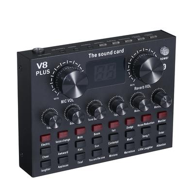 V8 Plus Live-geluidskaart met audiokabel USB-kabel BT-begeleidingsgeluidseffecten Universeel voor