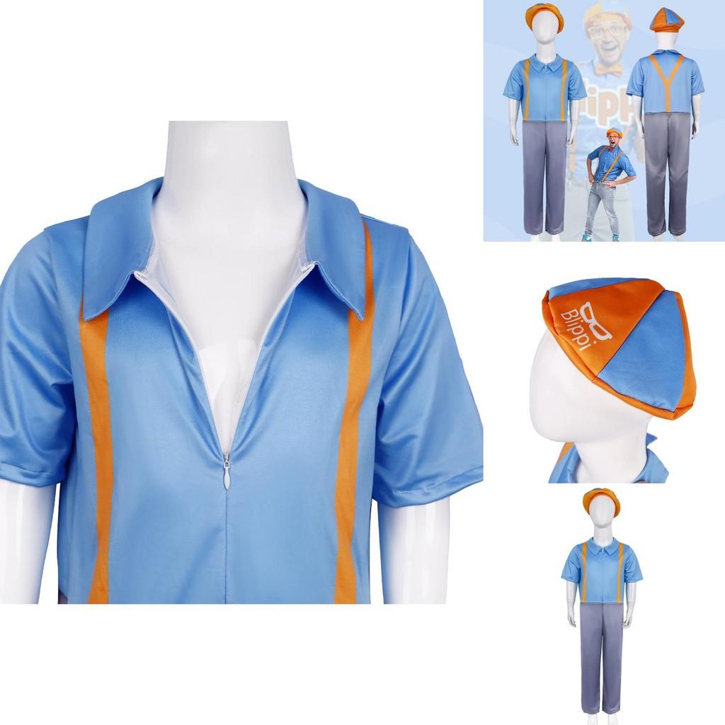 Blippi Halloween Costume For Children Comfortable Polyester Fabric Stage Performance