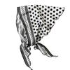 New linen Korean version retro simple black and white high temperament twill wave dot triangular square scarf shawl light luxury scarf