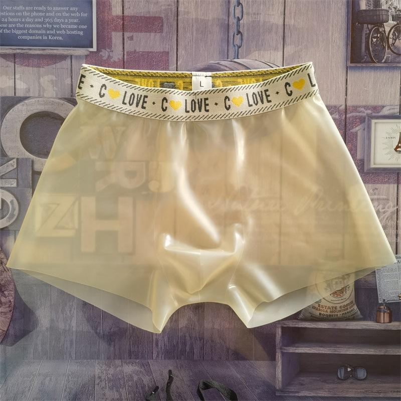 Fetisch Latex Enge Höschen Herren Durchsichtige Gummi Unterwäsche Boxershorts Sexy Hodensack U Konvex Beutel Unterhose Porno Nachtwäsche