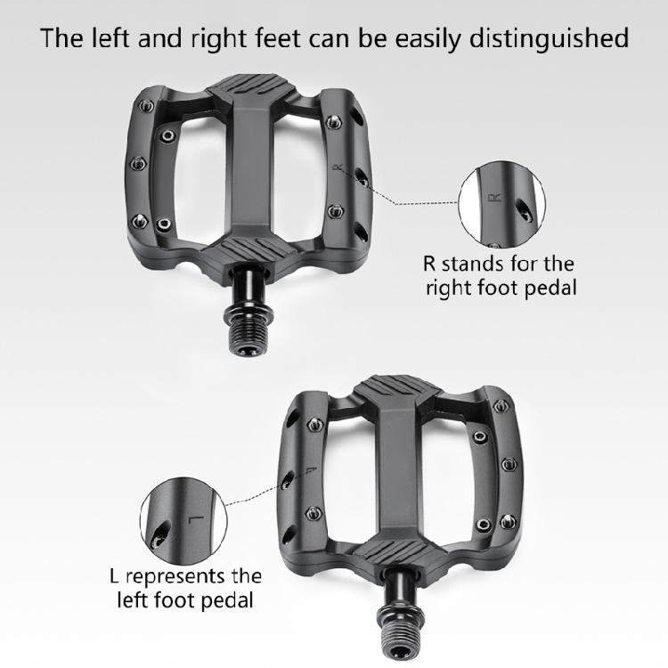 Light Weight Nylon Mountain Bicycles Pedals 3 Bearings Wide Flat Cycling Pedals Nonslip Road Bicycles Pedals Enduring