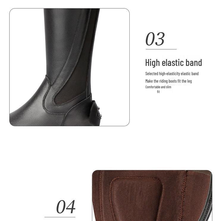 Hochgeschnittene Reitstiefel aus Rindsleder 8106107