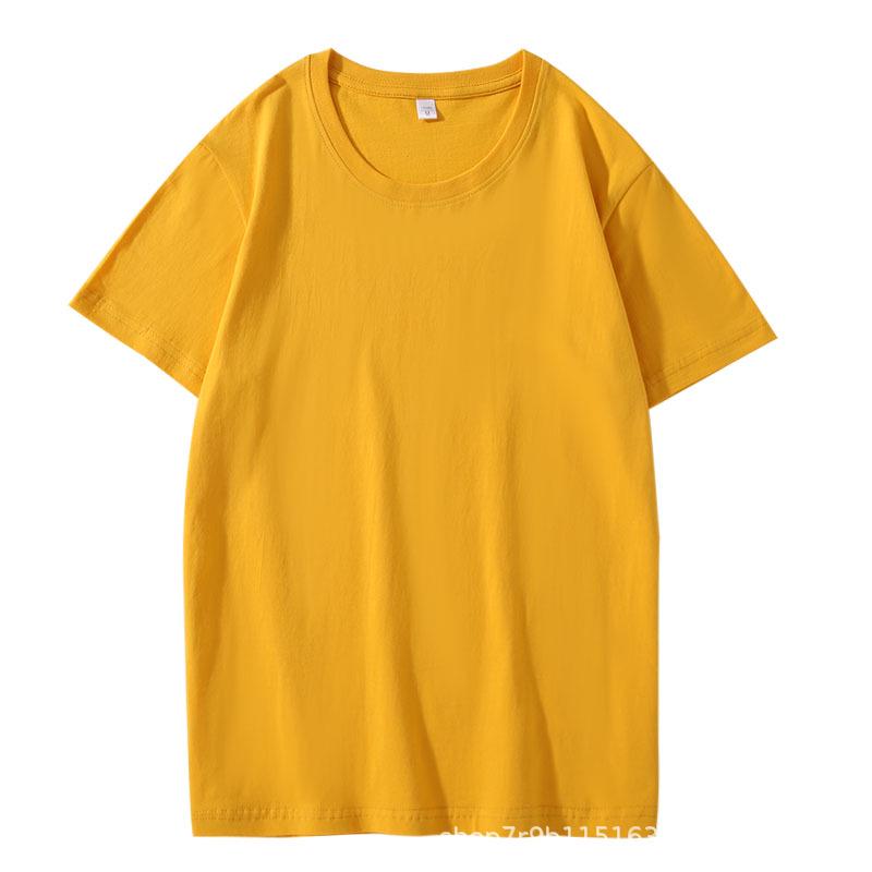 200g Pure Cotton Unisex Crew Neck Short Sleeve Solid Color Trendy T-Shirt