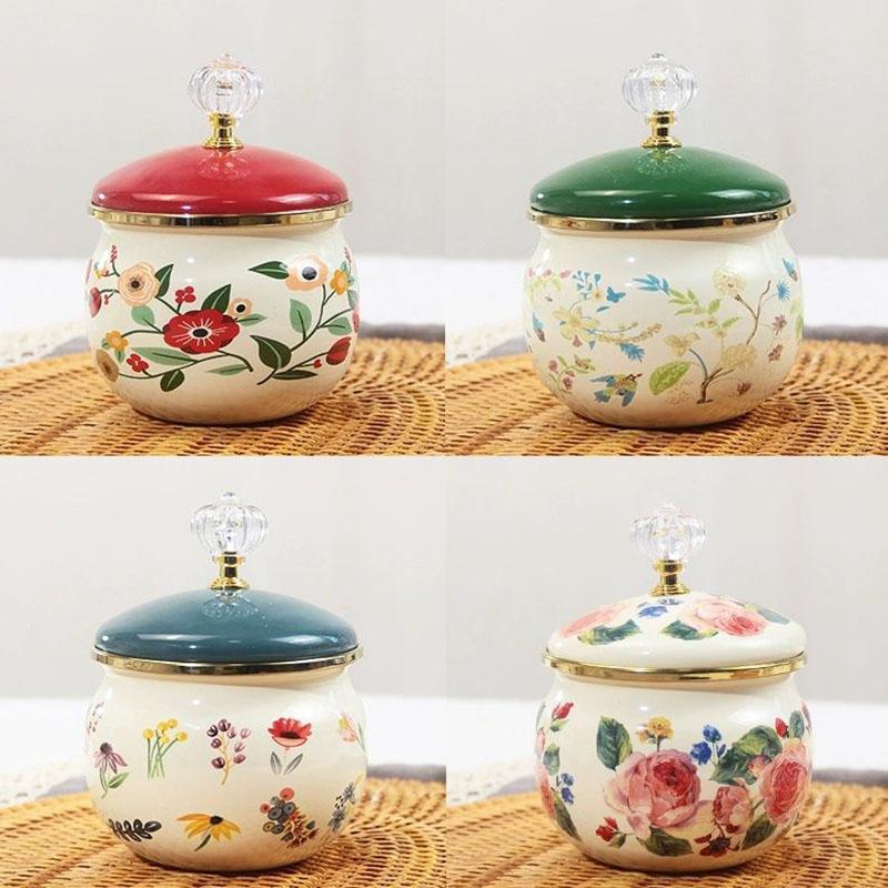 400ML Ceramic Candy Box Moisture Resistant Storage Tea Jar Exquisite Seasoning Box Home Salt Sugar Chili Jar Storage Container