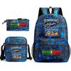 Tongtongsahur cartoon primary school students backpack three-piece set abstract foreign Shanhaijing children's schoolbag L