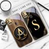 Luxusní písmena s emblémem Pro Samsung A 31 32 A33 A34 35 14 A15 13 16 25 26 50 52 53 54 55 56 70 71 72 73 Zlaté skleněné pouzdro na telefon
