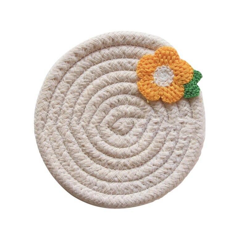 

Изоляционная подкладка, подставка для чашки, хлопковая проволока, плетеная хлопковая веревка, подставка для миски, простая теплоизоляционная подкладка, украшение в виде маленького цветка Diameter 12cm