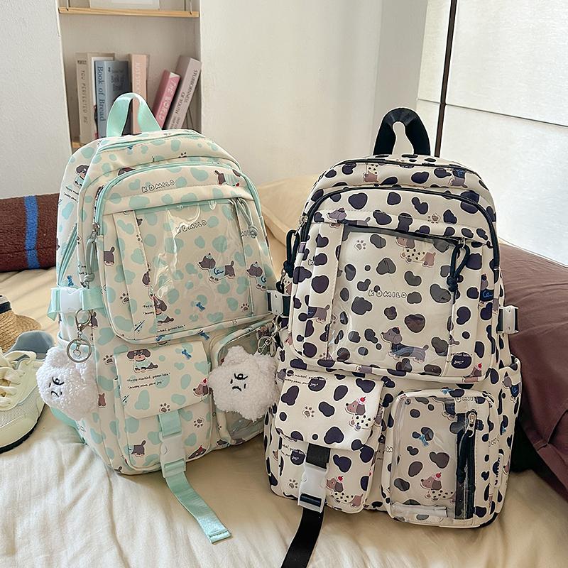 Puppy Printed Schoolbag Junior High School Students Lightweight Backpack Women's Cartoon Backpack