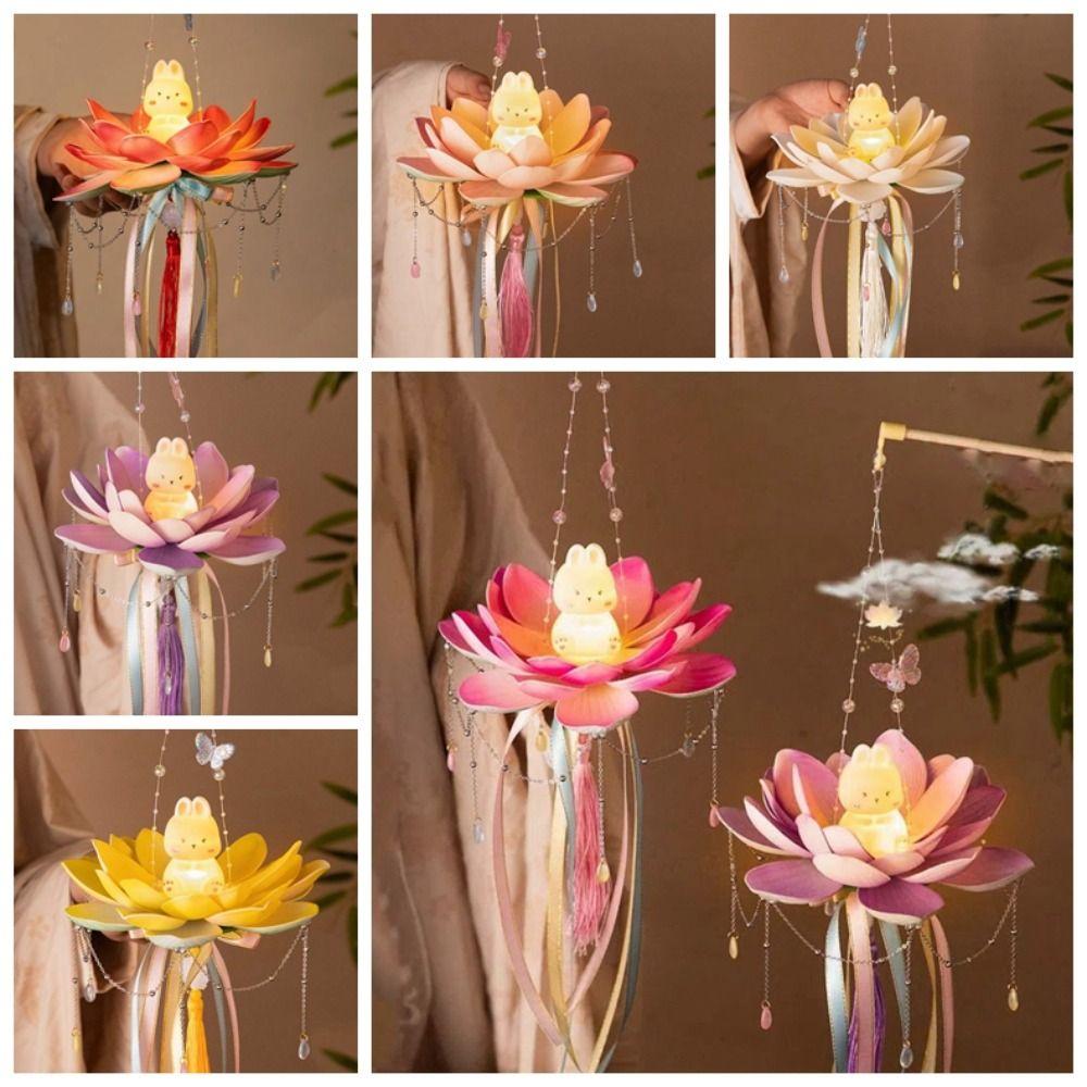 DIY Rabbit Lotus Lantern Material Package Mid-Autumn Festival Lantern  Festive Atmosphere