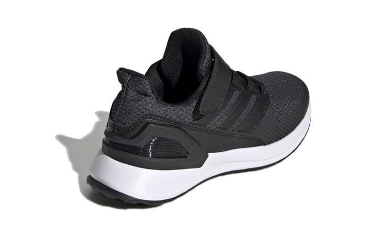 adidas Run Wide EL Slip Resistant Low Top Kids' Running Shoes Black White Children Aged 3 7 Years Old EH0267
