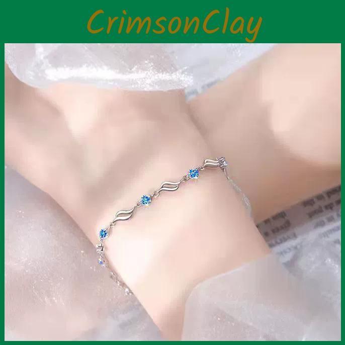 Ocean Blue Geometric Bracelet Women Jewelry Copper Decoration Gifts Fashion