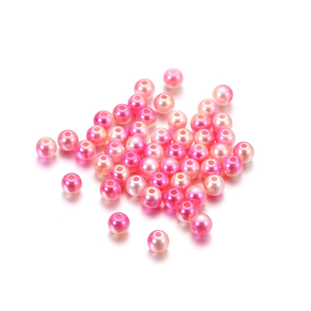 

50-400Pcs 3-12mm Colorful Acrylic ABS Imitation Pearl Bead Loose Spacer Beads for DIY Bracelet Necklace Jewelry Making Supplies 3mm x 400pcs персиковий