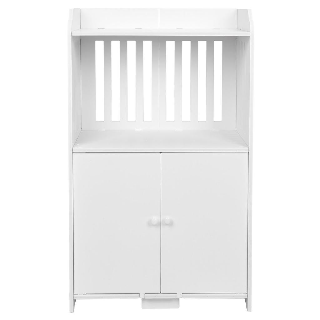 Double Door Bathroom Storage Cabinet Freestanding Cupboard Organizer Shelf Unit for Home Kitchen Furniture
