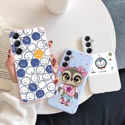 Měkké silikonové pouzdro s kresleným vzorem pro Samsung A55 A35 S24 Xiaomi Redmi Note 13 14C iPhone Huawei Honor Realme ochranný nárazuvzdorný kryt fotoaparátu