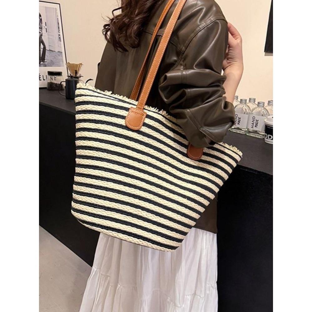 Geantă Tote Țesută Navetist Zilnic Plajă Geantă de Damă