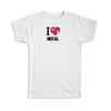 Gift T-Shirt : I Love Nepal Flag Heart Country Crest Nepalese Expat