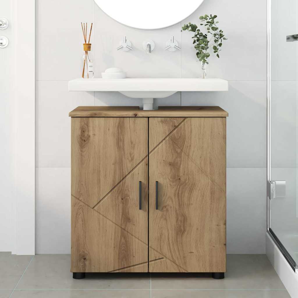 Bathroom Cabinet with Storage Artisan Oak Finish 61 x 35 x 64 cm
