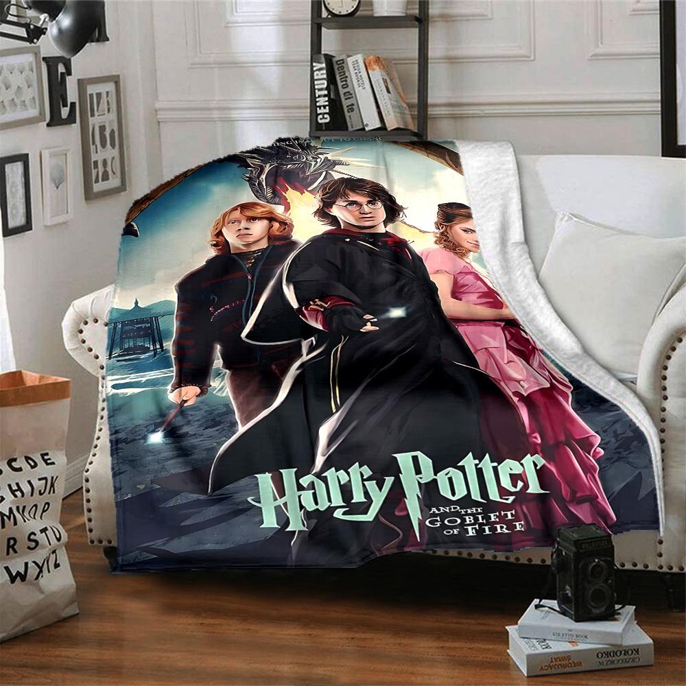 1pc Harry Potter, Goblet of Fire Flannel Blanket Soft Warm Throw for Home, Office, Travel, All-Season Cozy Bedding Gift L1399